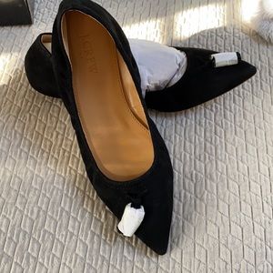J Crew suede tassel stretch flats black sz7.5